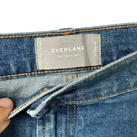 Everlane The Curvy Cheeky Jean Size 35 Women's High Rise Straight Leg Raw Hem - Picture 6 of 16
